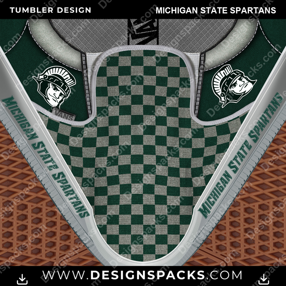 College Sport Vans Classic Michigan State Spartans Tumbler Digital Wrap Design