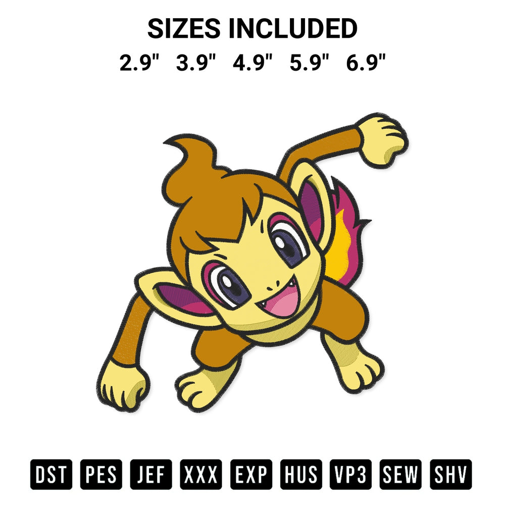 Get the Chimchar Pokemon Embroidery Design embroidery design for your custom crafts! Premium digitized files available for instant download at Designspacks.com. Available sizes: 2.9", 3.9", 4.9", 5.9", 6.9".