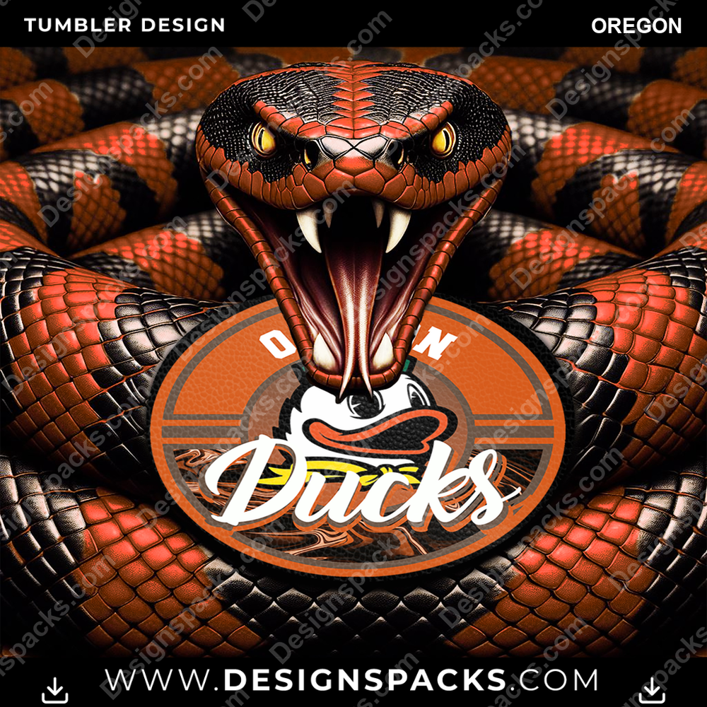 College Sport Rattle Snake Oregon NCAA College Sport Tumbler Digital Wrap Design Download
