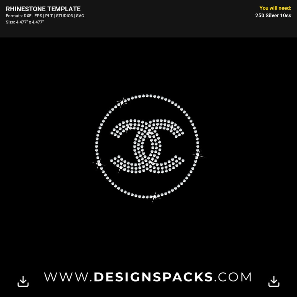 Chanel Circle Frame Rhinestone Digital Template