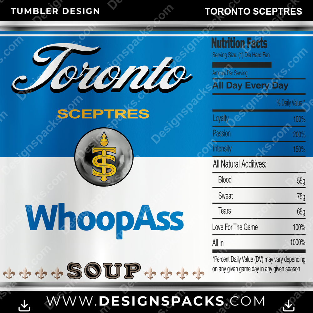 Hockey Soup Can Toronto Sceptres NHL Hockey Tumbler Digital Wrap Design Download