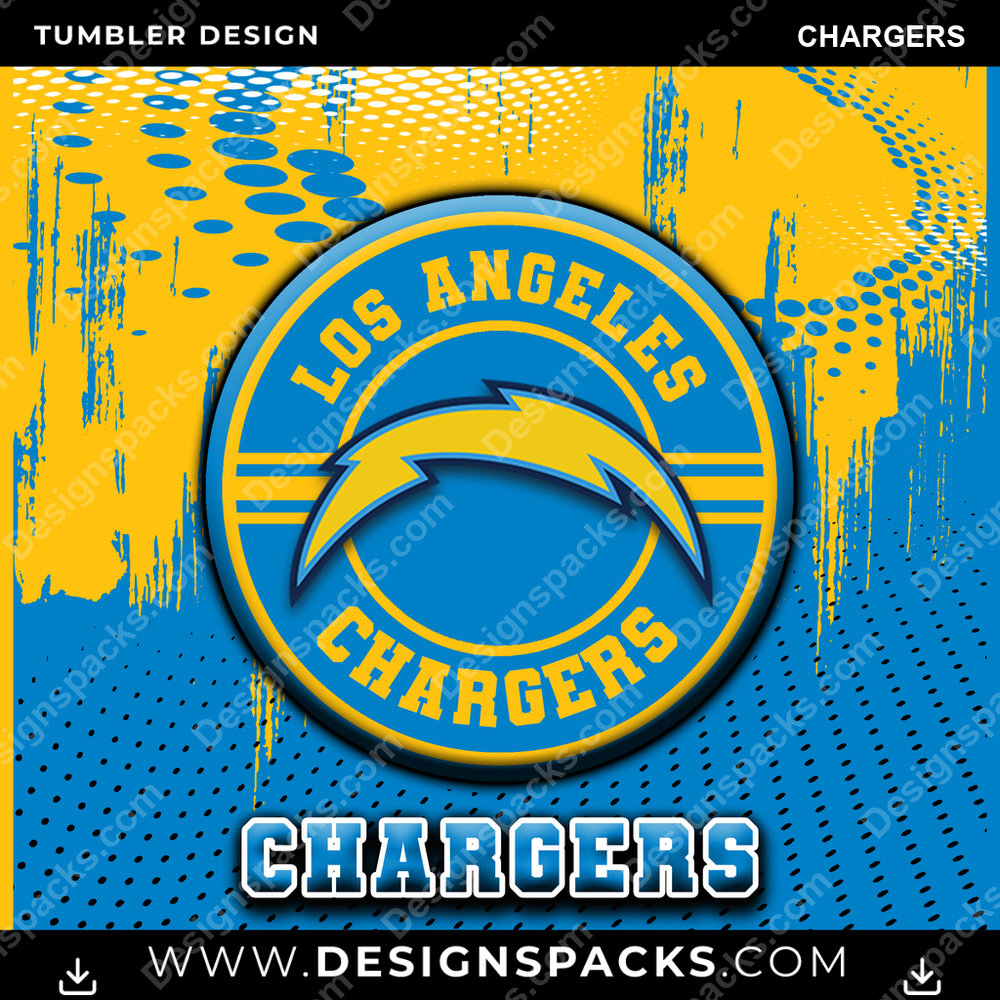 Football Dot Logo Chargers Tumbler Digital Wrap Design
