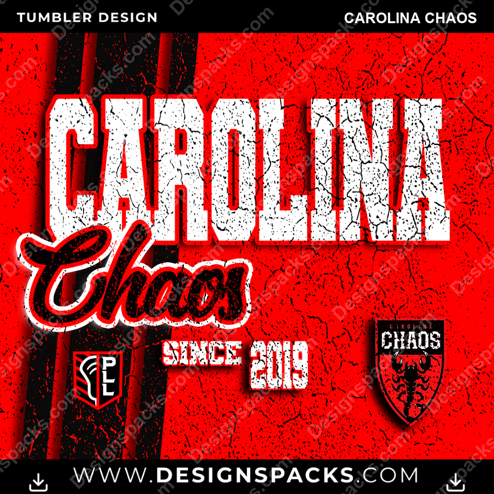 Lacrosse Grunge Carolina Chaos Tumbler Digital Wrap Design