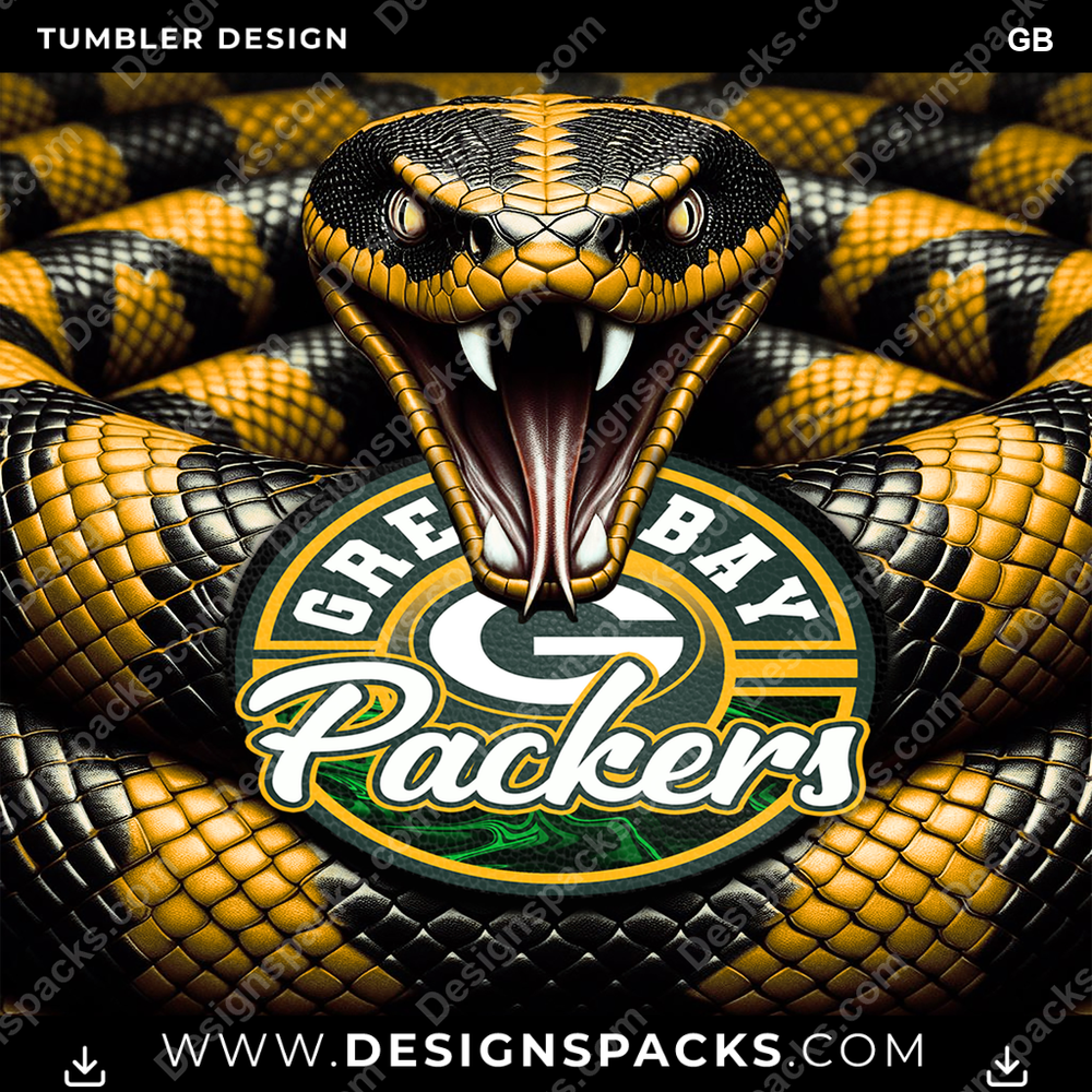 Football Rattle Snake GB NFL Football Tumbler Digital Wrap Design Download
