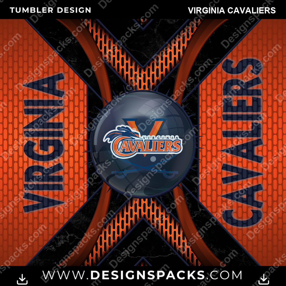 College Sport Metal Grating Virginia Cavaliers NCAA College Sport Tumbler Digital Wrap Design Download