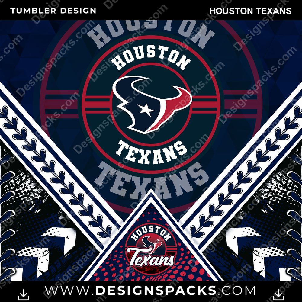 Football Diamond Houston Texans Tumbler Digital Wrap Design