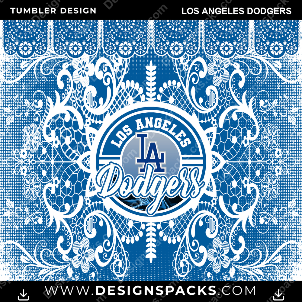 Baseball Lace & Logo Los Angeles Dodgers Tumbler Digital Wrap Design