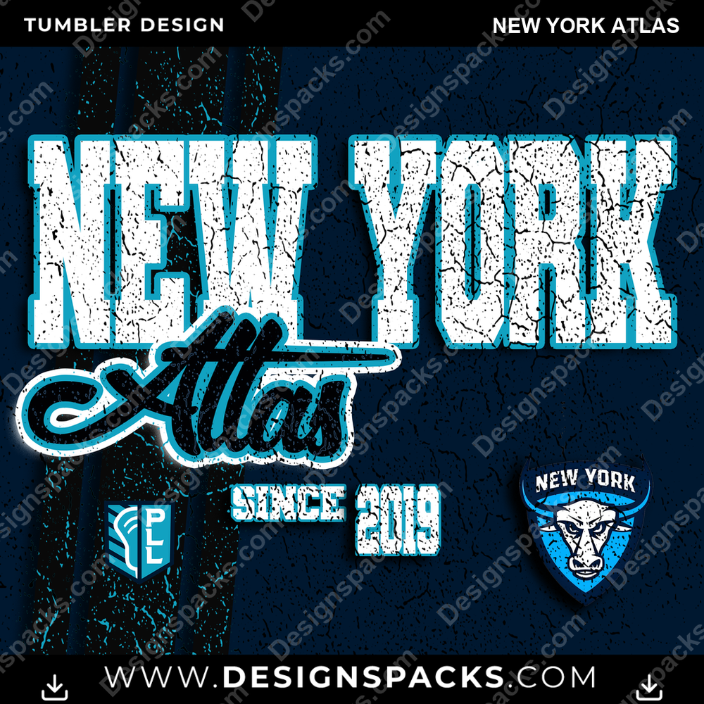 Lacrosse Grunge New York Atlas Tumbler Digital Wrap Design