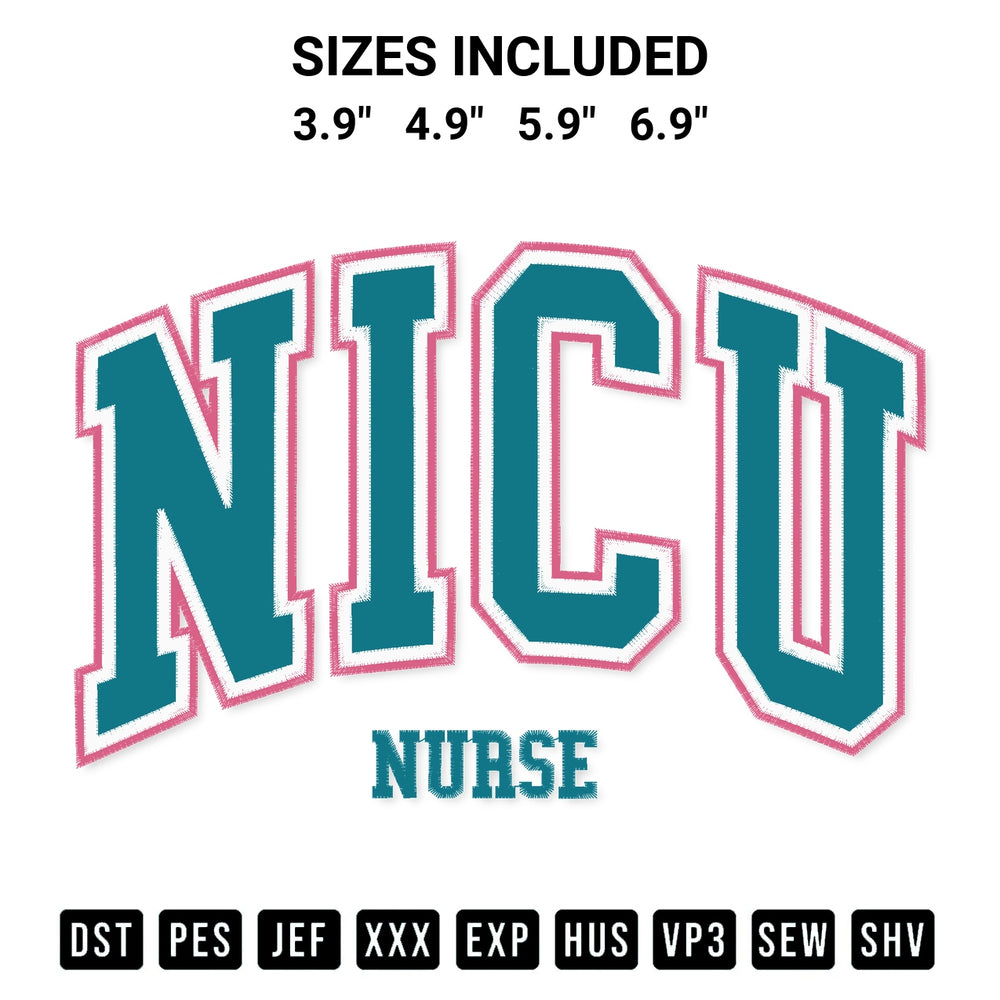 Looking for the perfect pattern? Download the Nicu Nurse Embroidery Design embroidery design today at Designspacks.com. Crisp, clean stitching guaranteed. Available sizes: 3.9", 4.9", 5.9", 6.9".