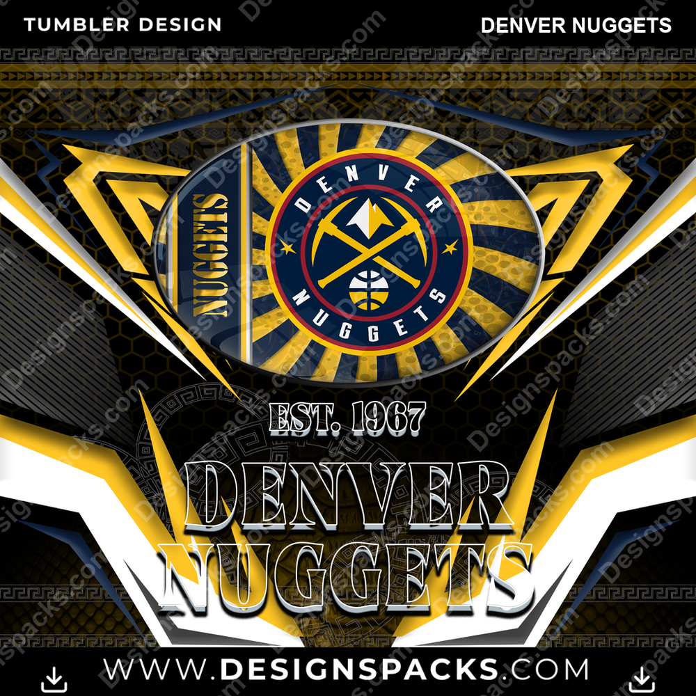 Basketball Tribal Denver Nuggets Tumbler Digital Wrap Design