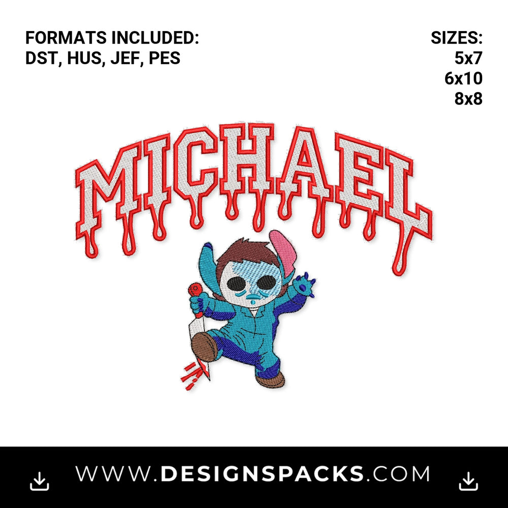 Halloween Michael Myers Stitch Embroidery Design - Instant digital download pattern at Designspacks.com