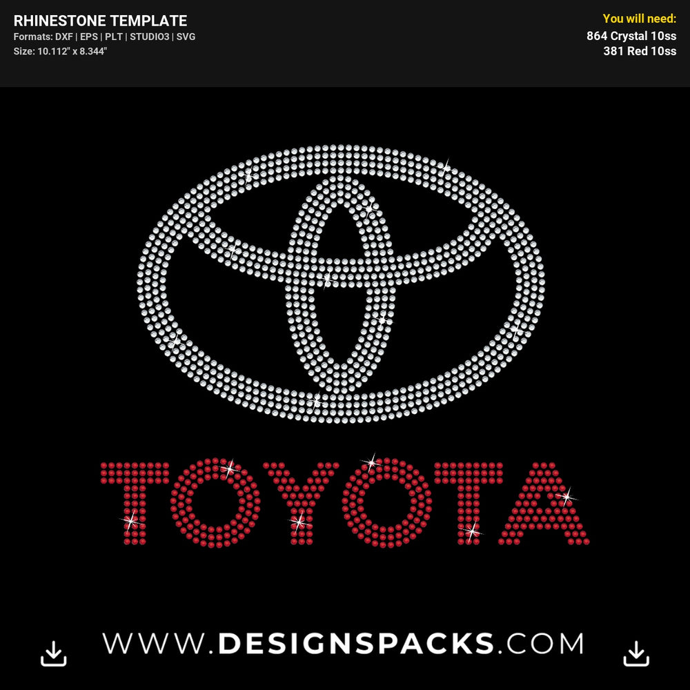 Toyota Automotive Logo Design Rhinestone Digital Template