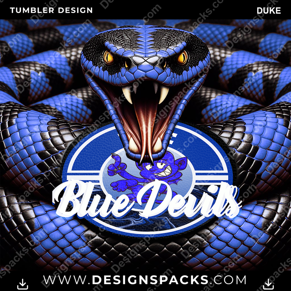 College Sport Rattle Snake Duke Tumbler Digital Wrap Design