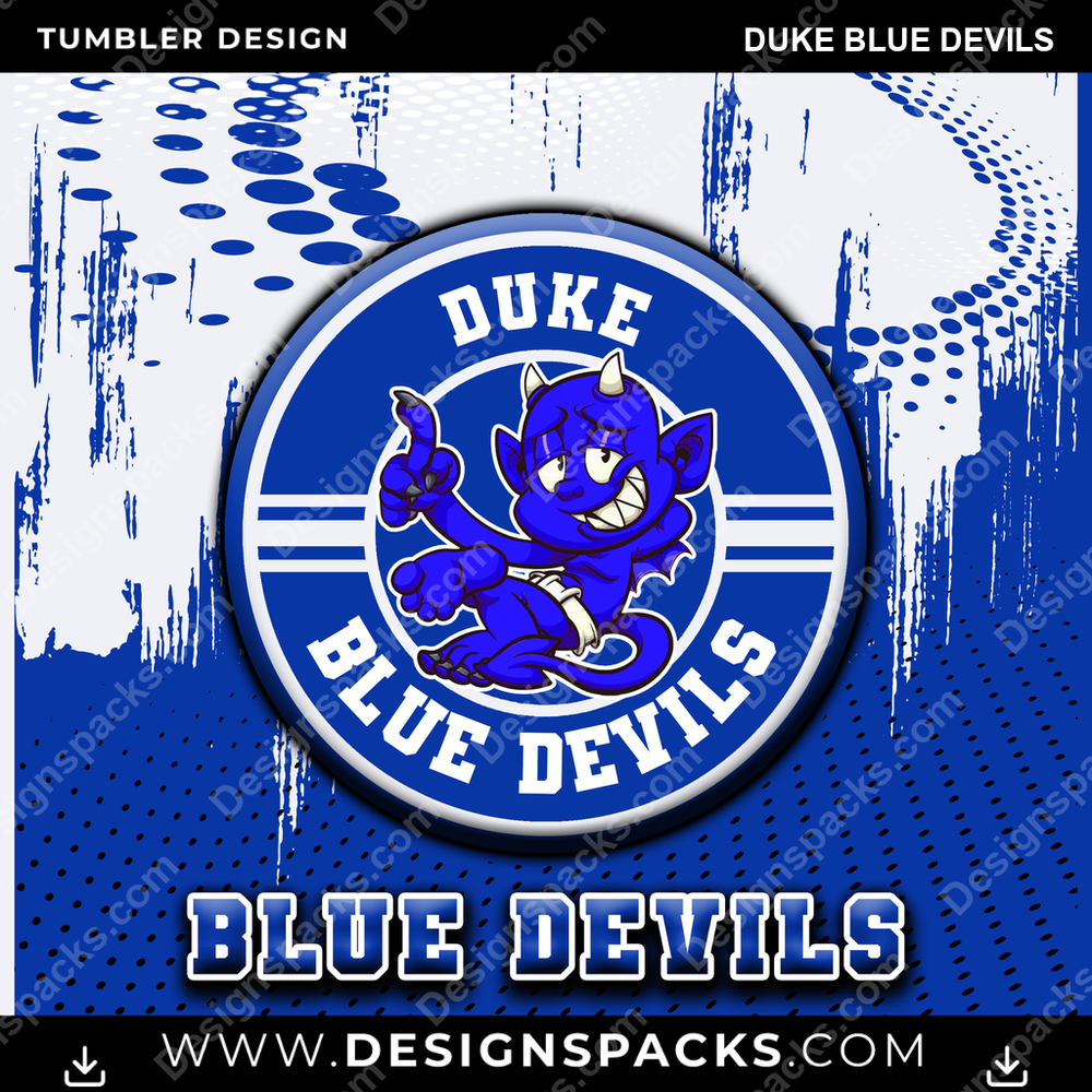 College Sport Dot Logo Duke Blue Devils Tumbler Digital Wrap Design