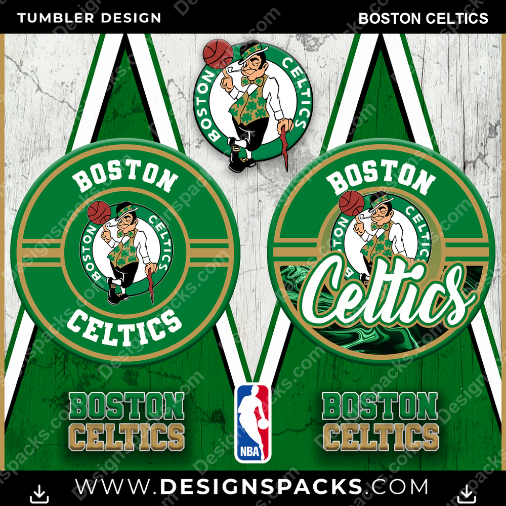 Basketball Sports Boston Celtics NBA Basketball Tumbler Digital Wrap Design Download