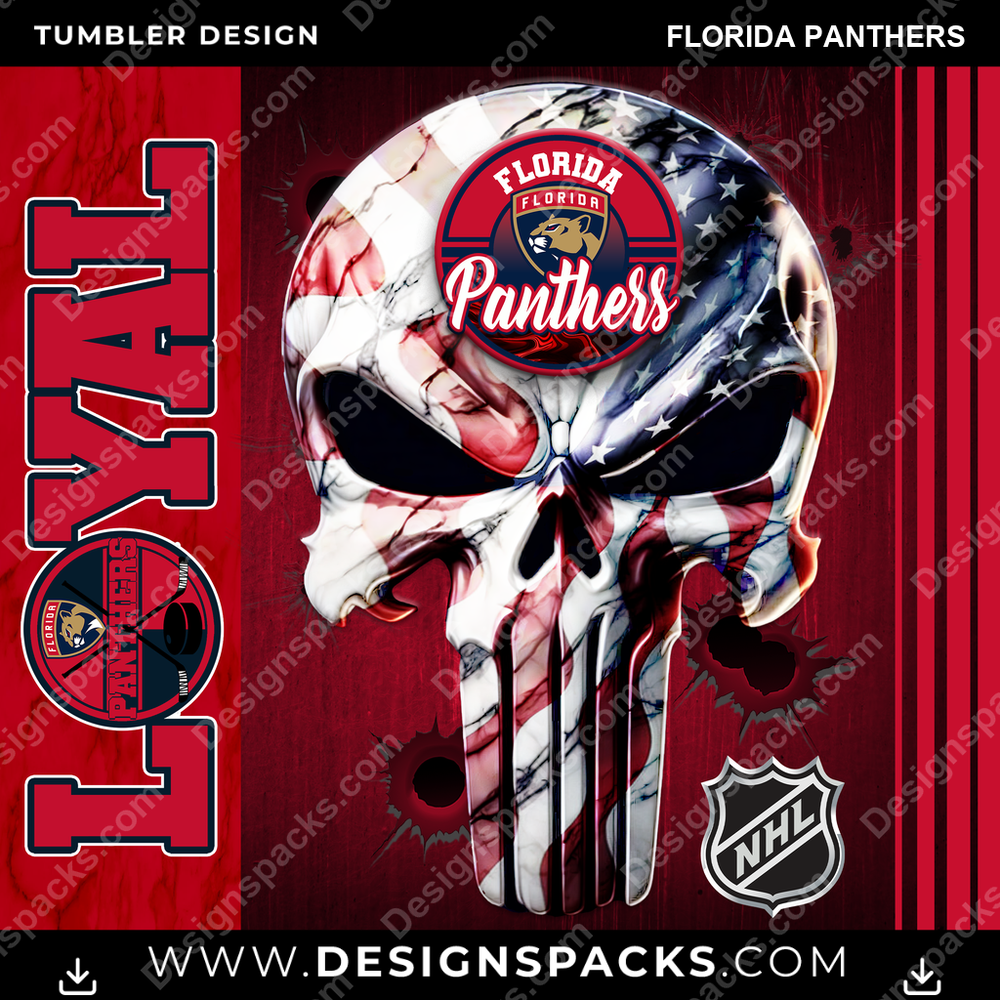 Hockey Loyal Florida Panthers Tumbler Digital Wrap Design