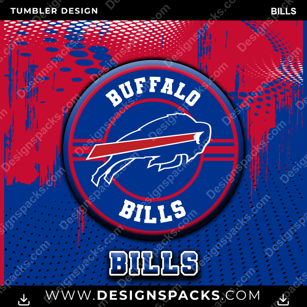 Football Dot Logo Bills Tumbler Digital Wrap Design