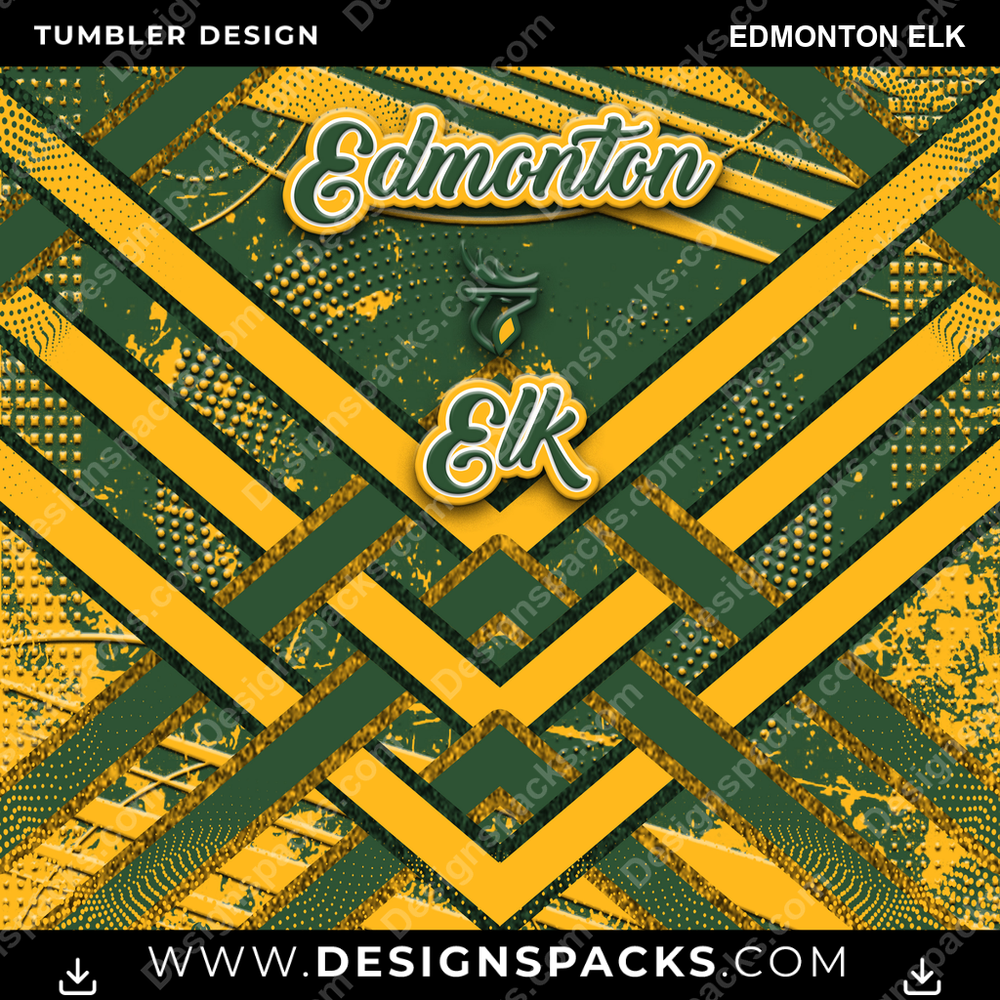 Canada Football Glitter Stripe Edmonton Elk Tumbler Digital Wrap Design