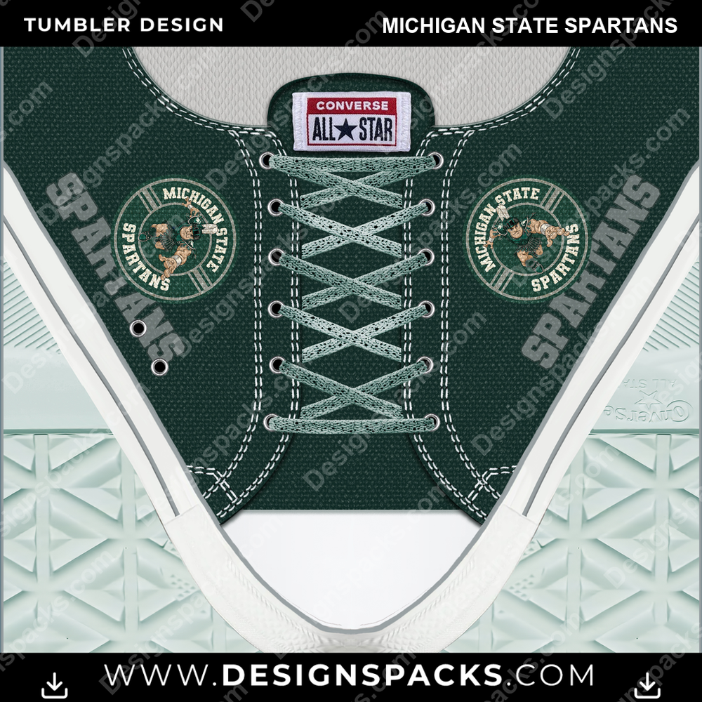 College Sport Converse Michigan State Spartans NCAA College Sport Tumbler Digital Wrap Design Download