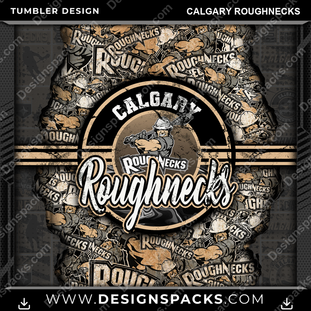 Lacrosse Ripped Calgary Roughnecks Tumbler Digital Wrap Design