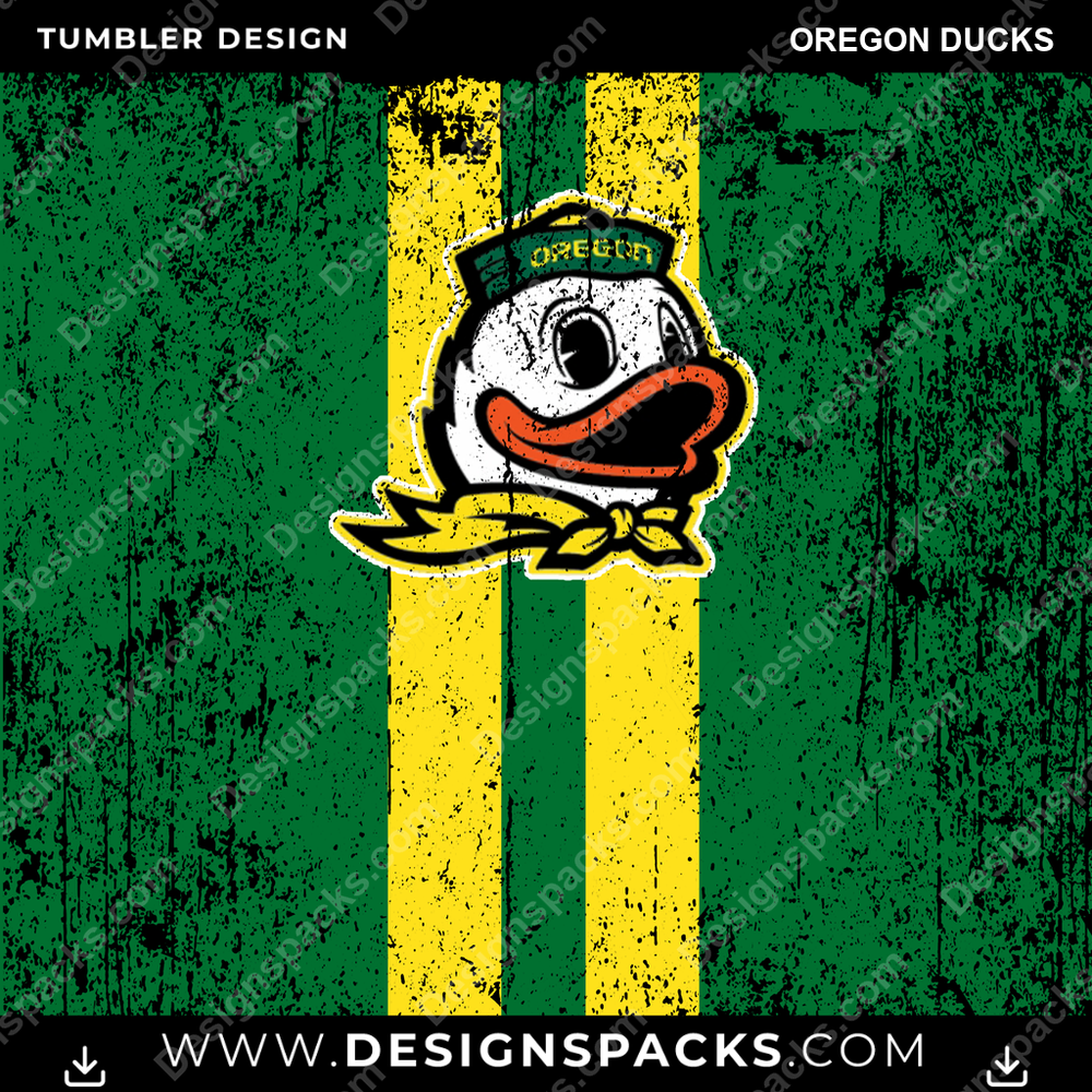 College Sport Grunge Style Oregon Ducks NCAA College Sport Tumbler Digital Wrap Design Download