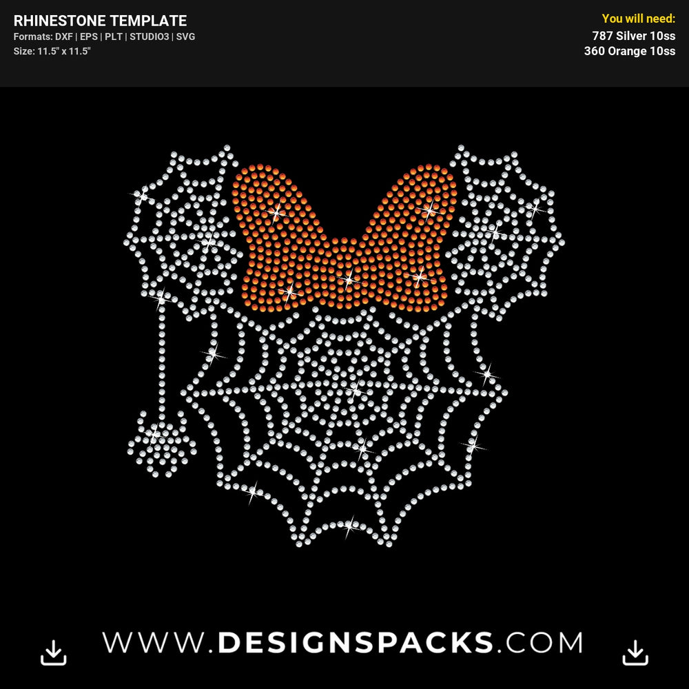 Spider Web Minnie Rhinestone Digital Template