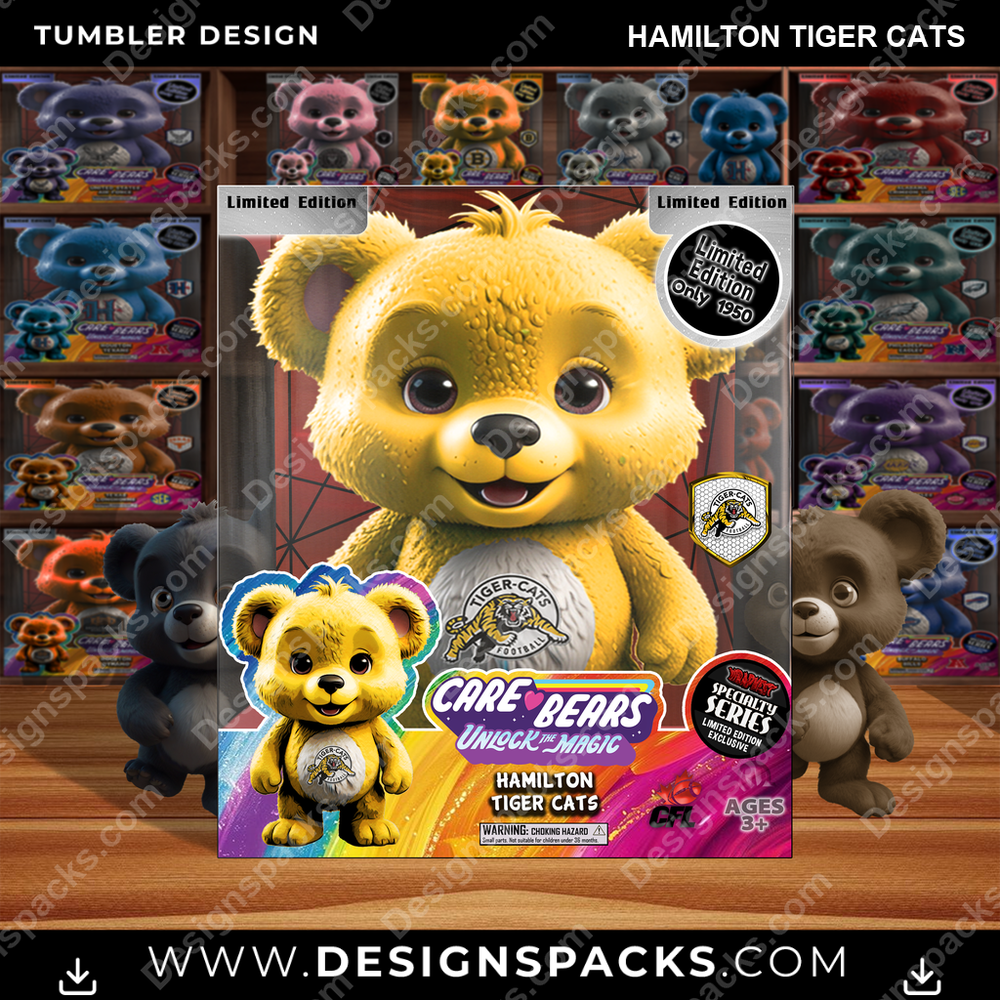 Canada Football Care Bear Box Hamilton Tiger Cats CFL Canada Tumbler Digital Wrap Design Download