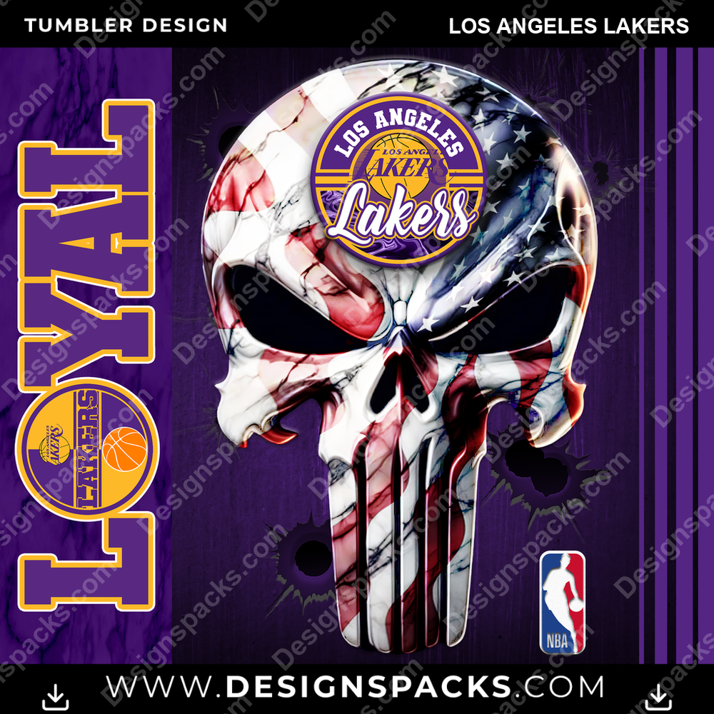 Basketball Loyal Los Angeles Lakers Tumbler Digital Wrap Design