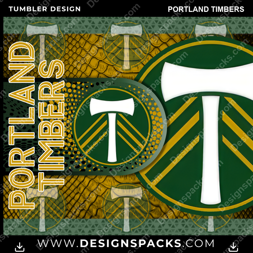 Soccer Hyper Portland Timbers Tumbler Digital Wrap Design