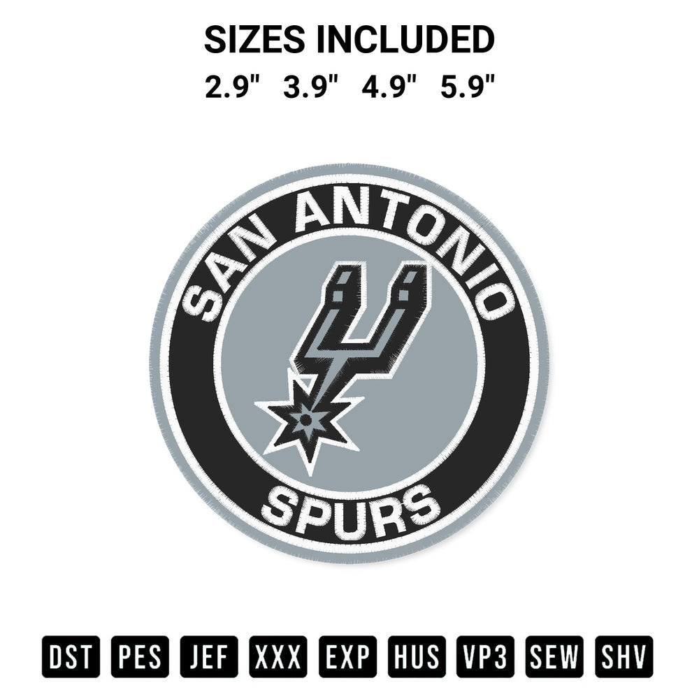 Looking for the perfect pattern? Download the San Antonio Spurs Circle Logo Embroidery Design embroidery design today at Designspacks.com. Crisp, clean stitching guaranteed. Available sizes: 2.9", 3.9", 4.9", 5.9".