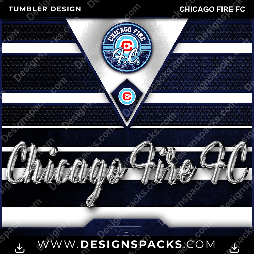 US Soccer YETI Chicago Fire FC Tumbler Digital Wrap Design Download