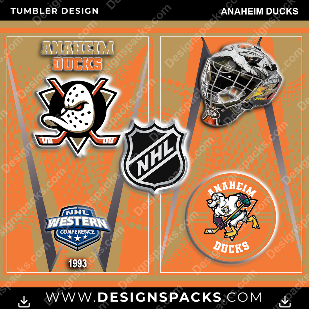 Ice Hockey Team Logo Anaheim Ducks Tumbler Digital Wrap Design