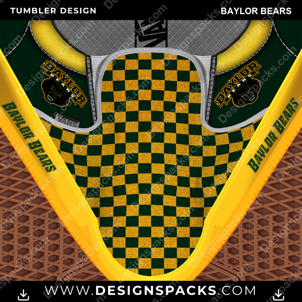 College Sport Vans Classic Baylor Bears Tumbler Digital Wrap Design