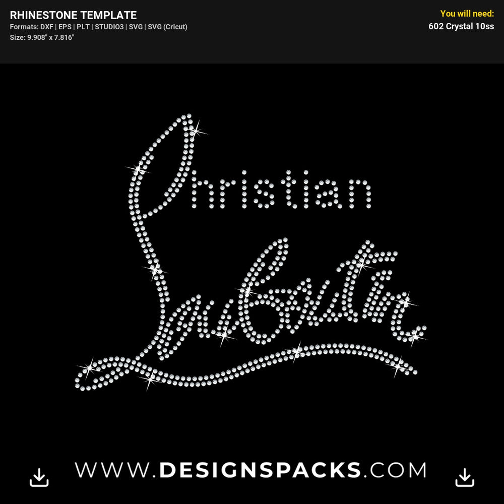 Christian Louboutin Rhinestone Digital Template