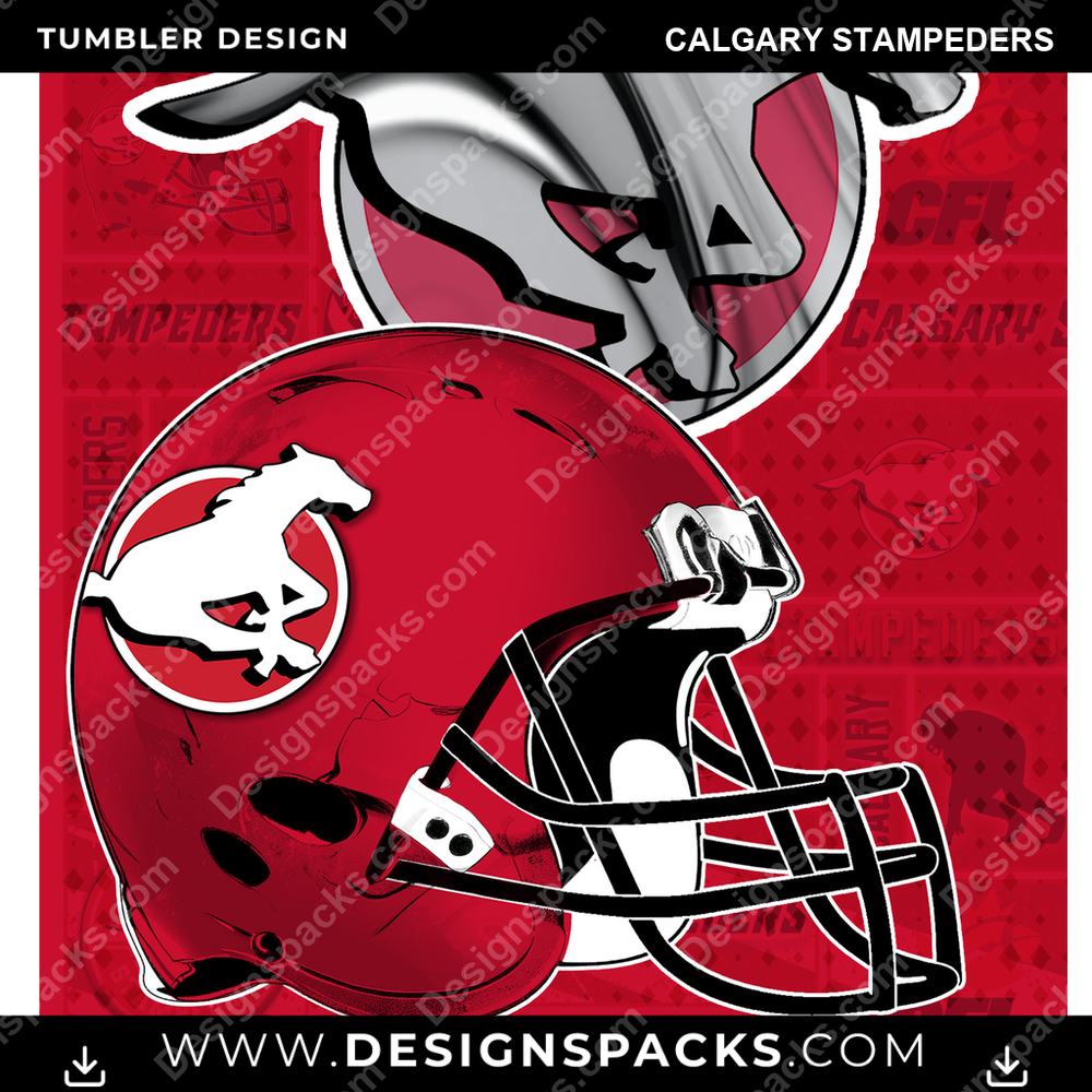 Canada Football Posters Calgary Stampeders CFL Canada Tumbler Digital Wrap Design Download