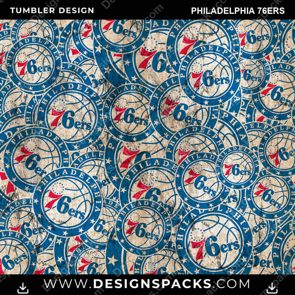 Basketball Logo BG Philadelphia 76ers NBA Basketball Tumbler Digital Wrap Design Download