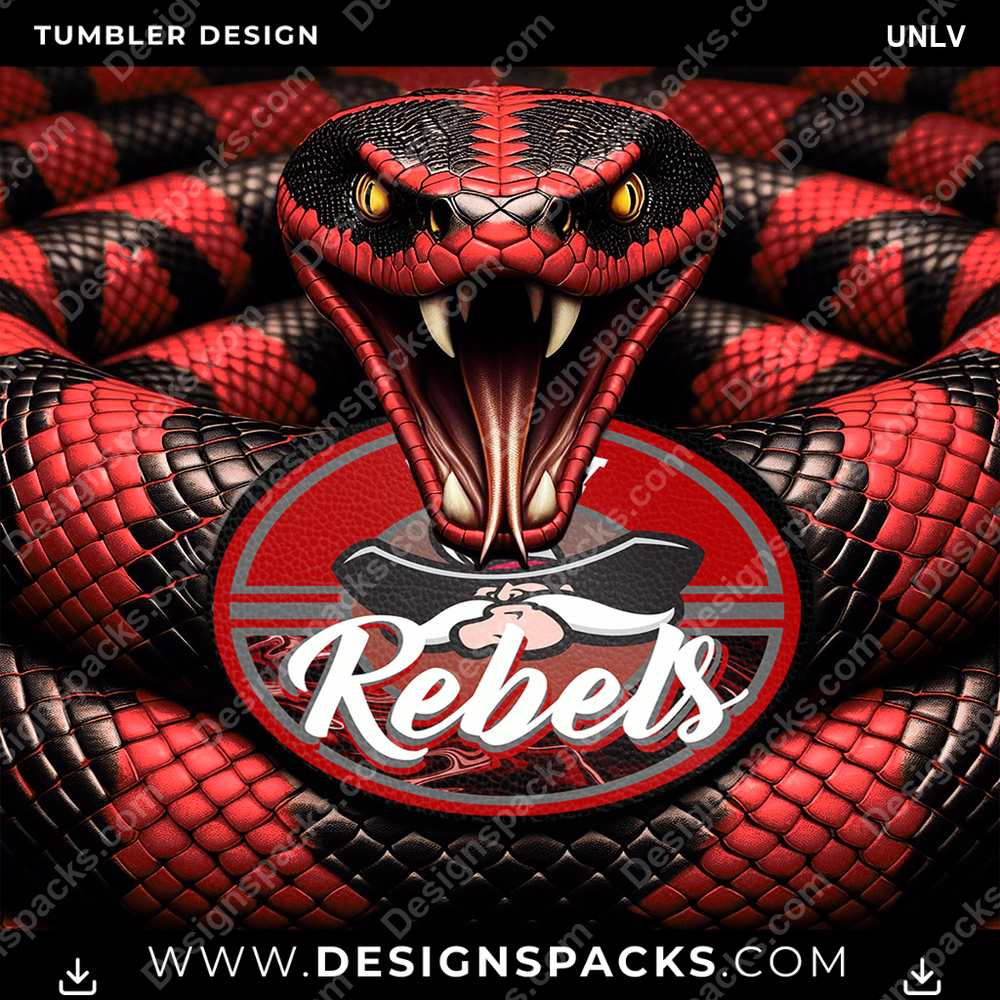 College Sport Rattle Snake UNLV Tumbler Digital Wrap Design