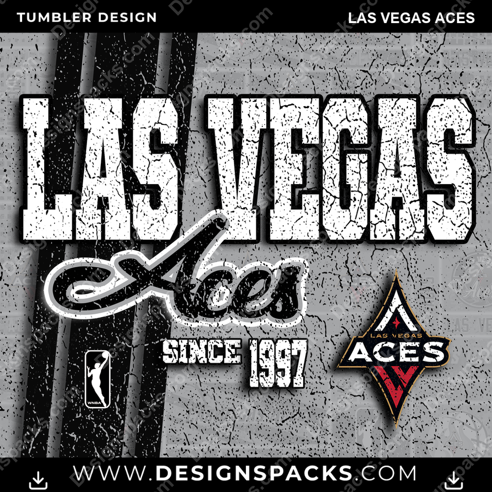 Basketball Grunge Las Vegas Aces Tumbler Digital Wrap Design