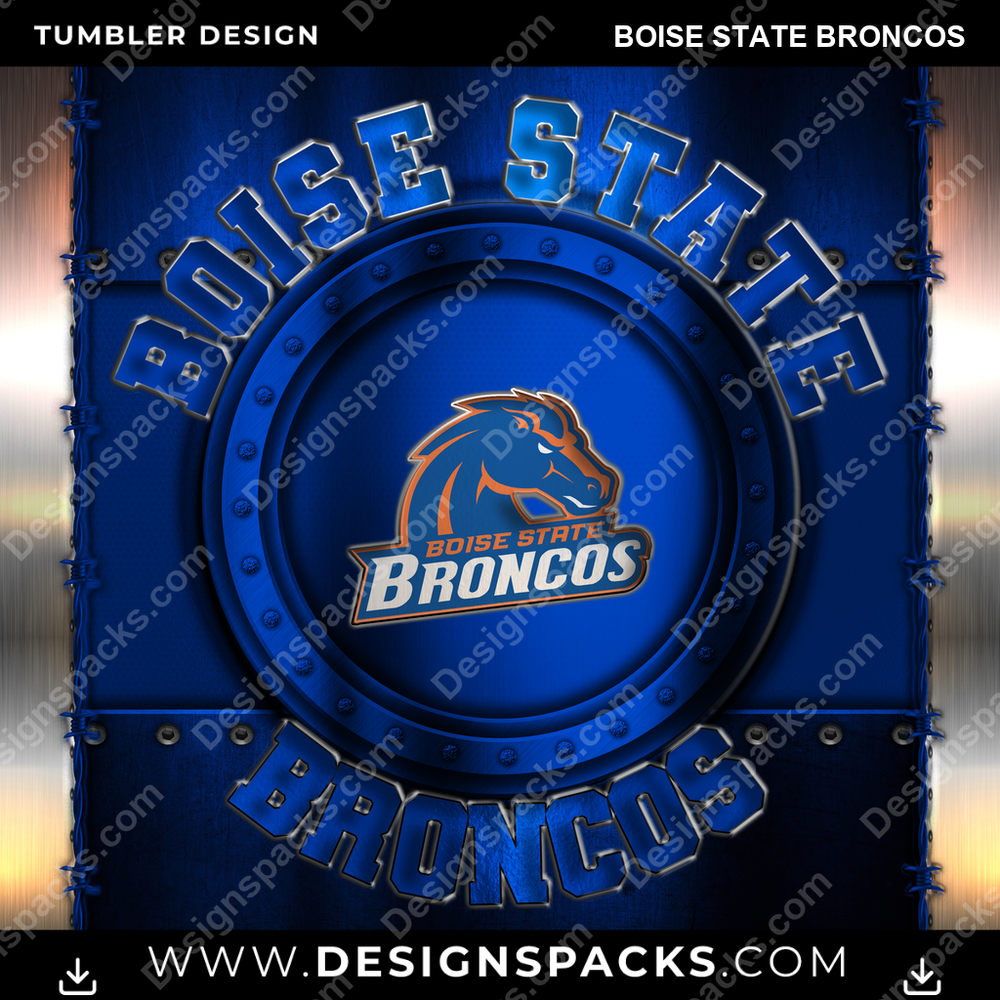 College Sport Metal Boise State Broncos NCAA College Sport Tumbler Digital Wrap Design Download