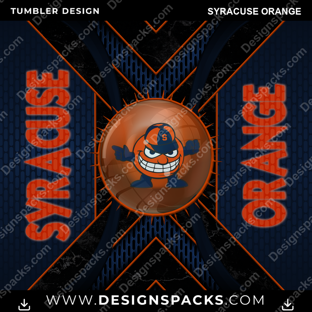College Sport Metal Grating Syracuse Orange NCAA College Sport Tumbler Digital Wrap Design Download