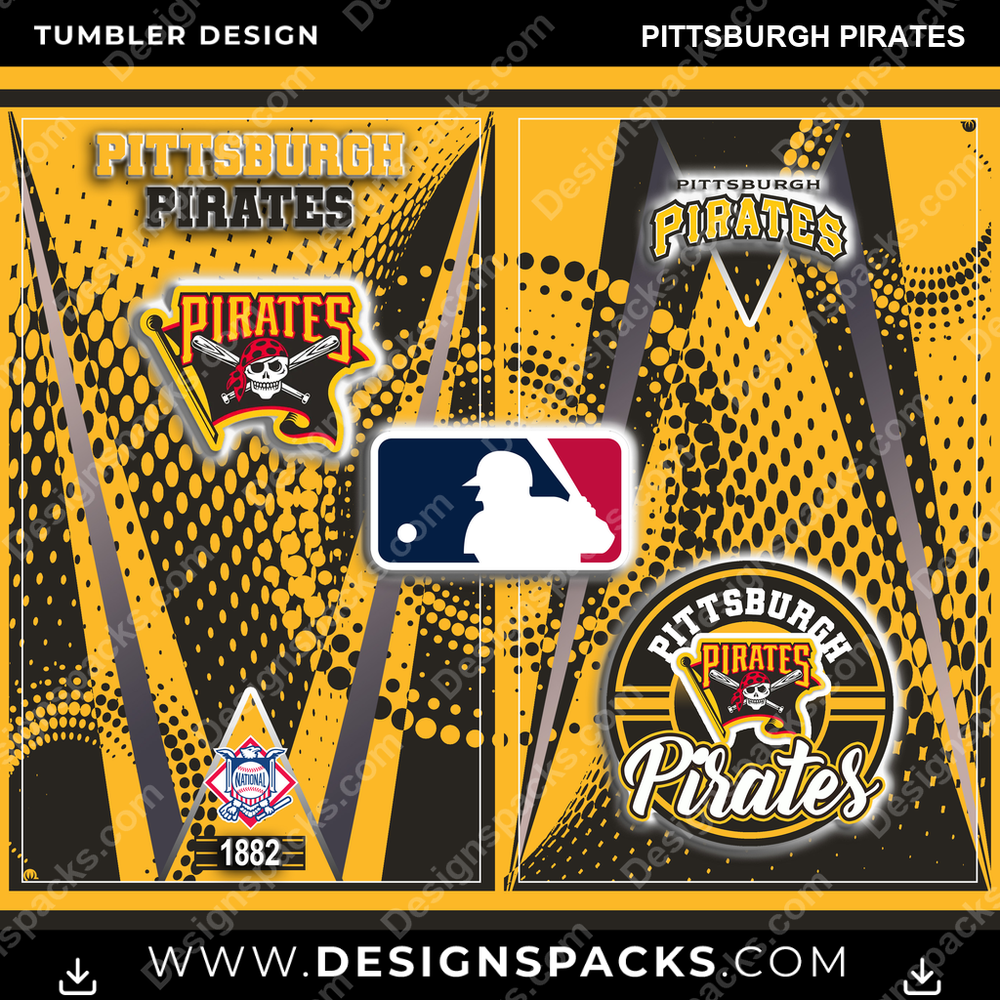 Baseball Team Logo Pittsburgh Pirates Tumbler Digital Wrap Design