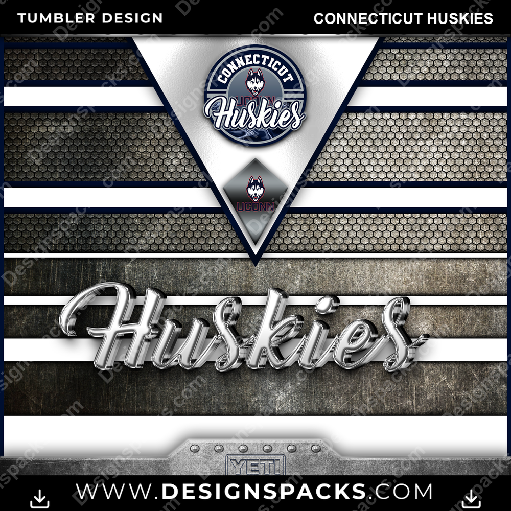 College Sport YETI Connecticut Huskies NCAA College Sport Tumbler Digital Wrap Design Download