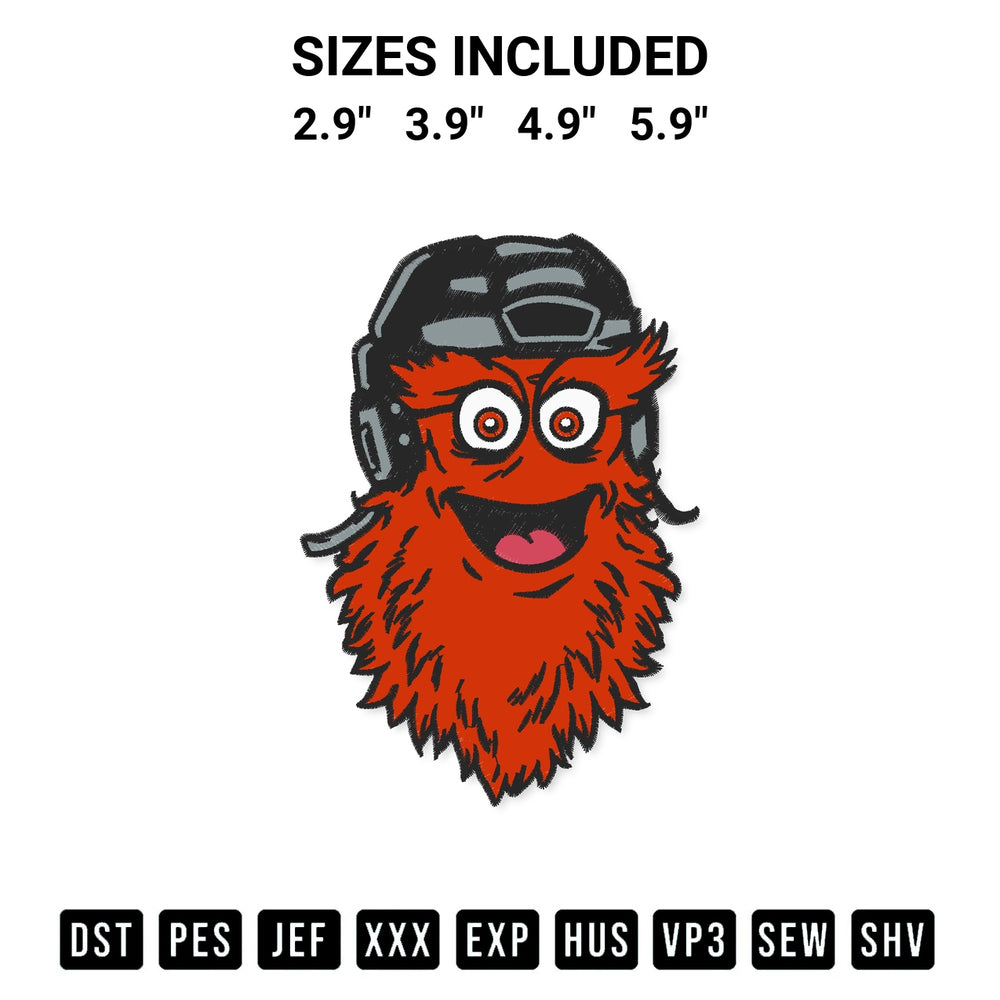 Shop the Gritty Mascot Embroidery Design machine embroidery pattern at Designspacks.com. Beautifully digitized for flawless stitching on any fabric. Available sizes: 2.9", 3.9", 4.9", 5.9".