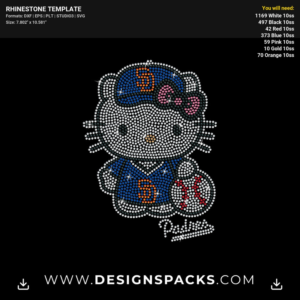 San Diego Padres Baseball Rhinestone Digital Template