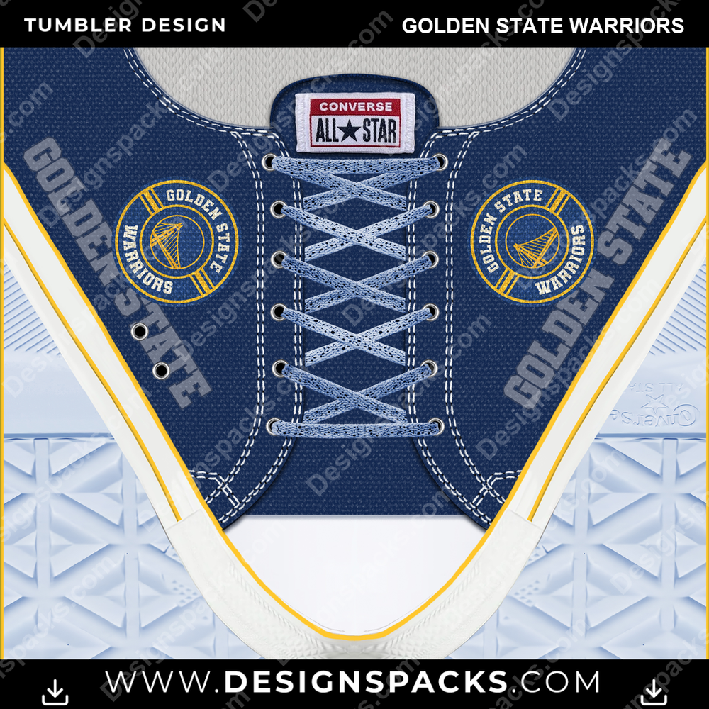 Basketball Converse Golden State Warriors Tumbler Digital Wrap Design