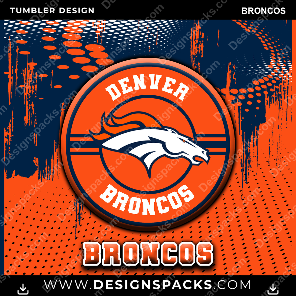 Football Dot Logo Broncos Tumbler Digital Wrap Design