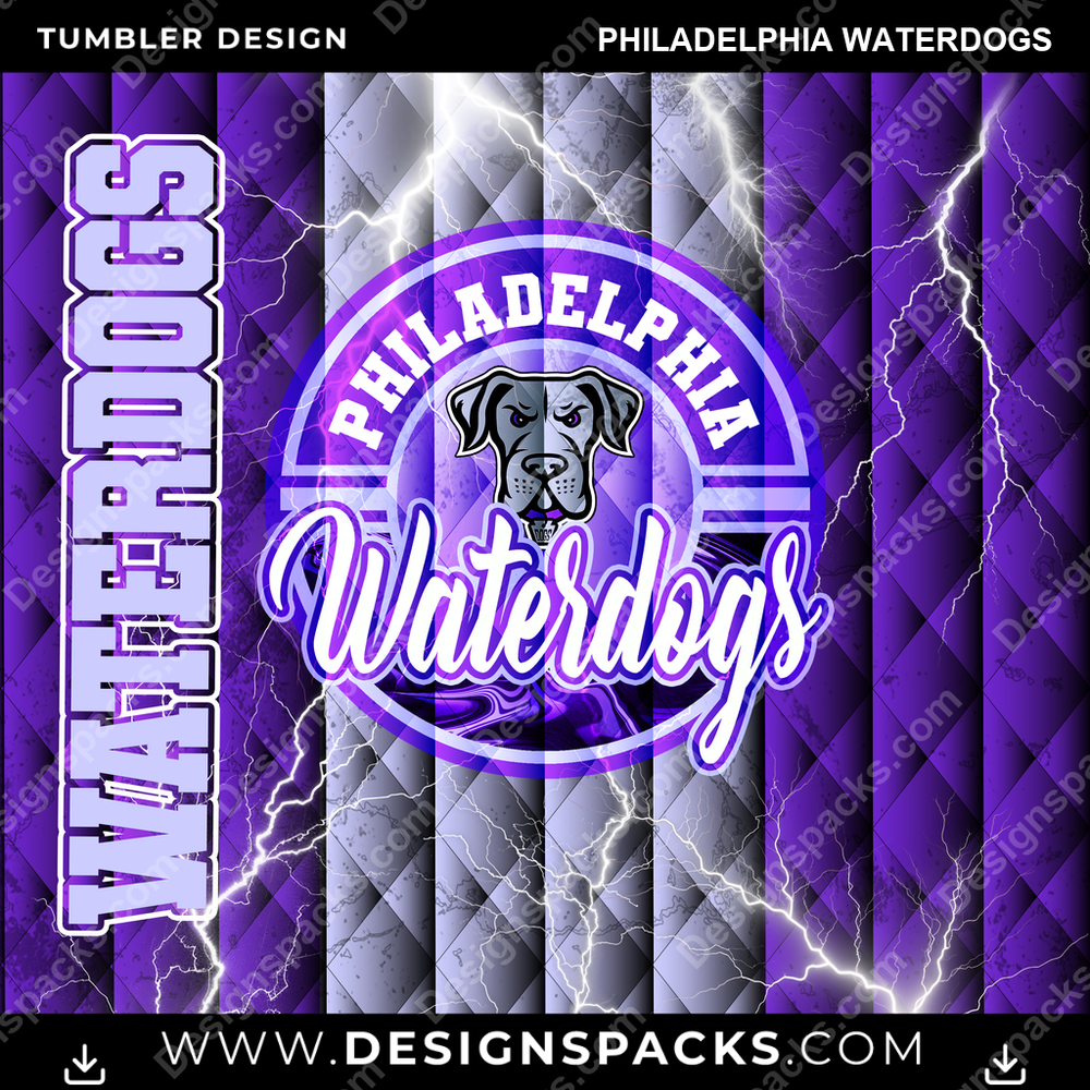 Lacrosse Diamond Philadelphia Waterdogs PLL Lacrosse Tumbler Digital Wrap Design Download
