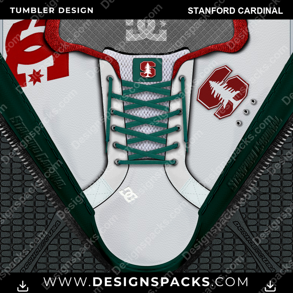 College Sport DC Sneaker Stanford Cardinal Tumbler Digital Wrap Design