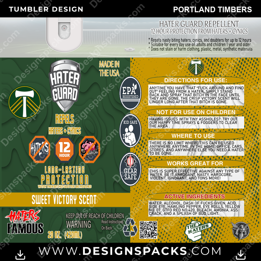 US Soccer Hater Guard Portland Timbers Tumbler Digital Wrap Design