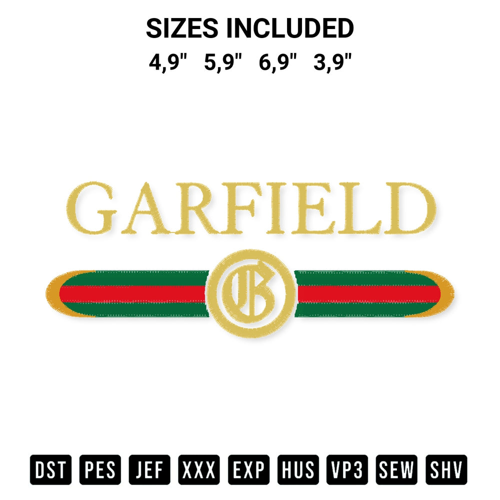 Download the Garfield Name Personalized Royal Luxury Gift For Men Women Boy Logo Embroidery Design machine embroidery design exclusively at Designspacks.com. Premium digitized pattern for apparel and DIY crafts. Available sizes: 4,9", 5,9", 6,9", 3,9".